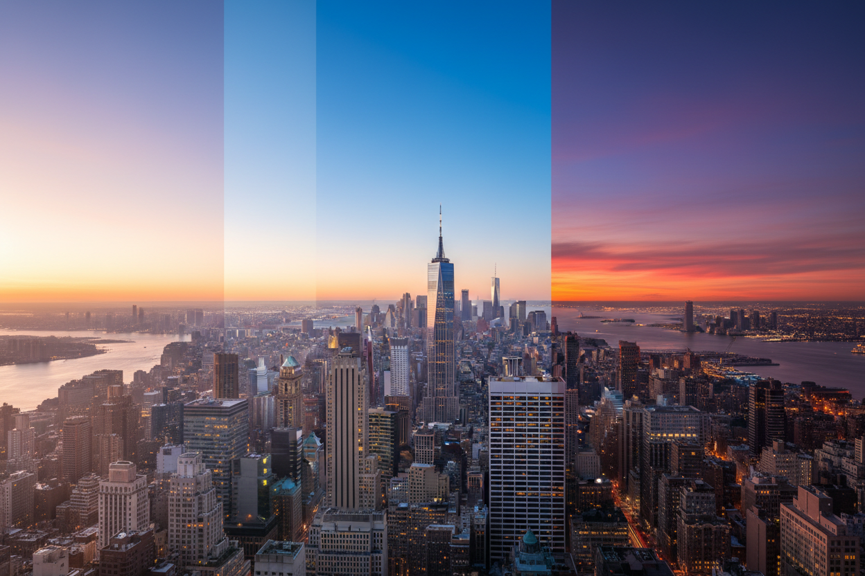 nyc morning to evening time lapse
